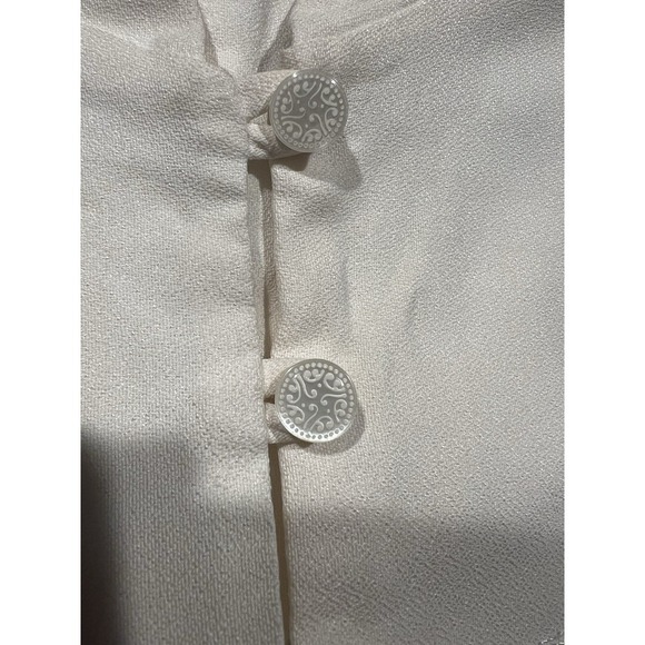 Xtrmz Vintage White/Ivory Lace Button Front Short Sleeve Mock Neck Dress Wedding - Picture 10 of 10